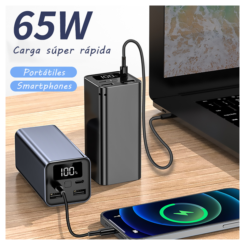 POWERBANK LEOTEC 20000mAh PD 65W CARGA RAPIDA