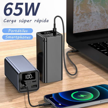 Batería Externa-Powerbank Leotec PowerBank 20000mAh PD - 65W- Compatible con Portátiles