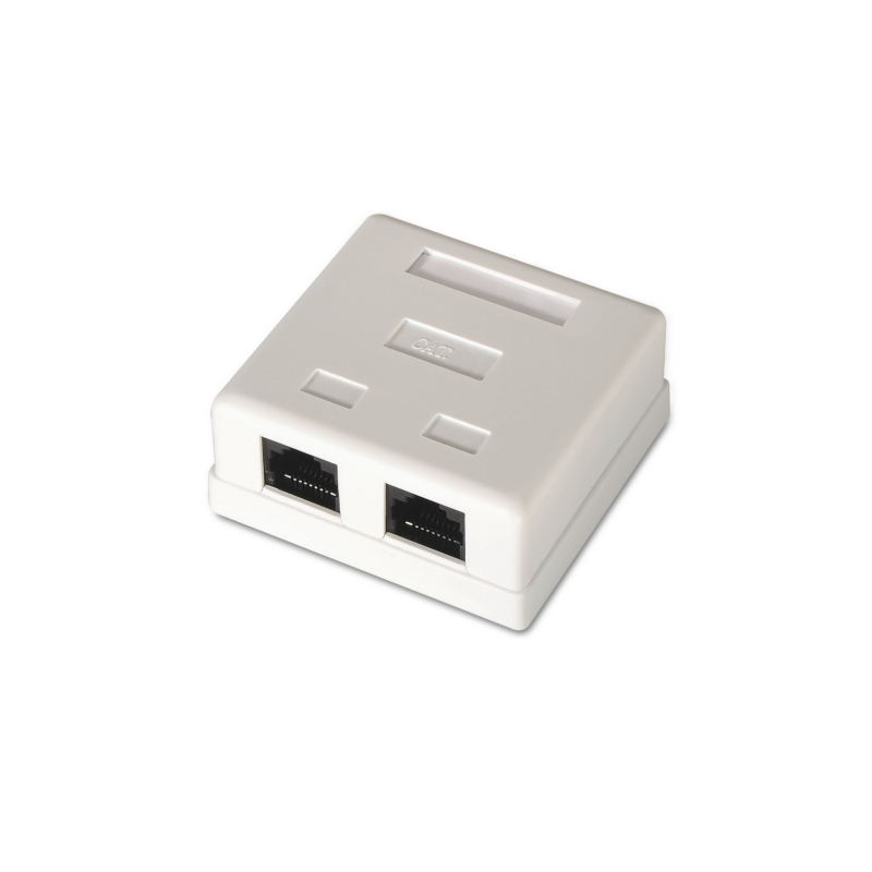 ROSETA DE SUPERFICIE AISENS RJ45 CAT-6 UTP 2 TOMAS BLANCO