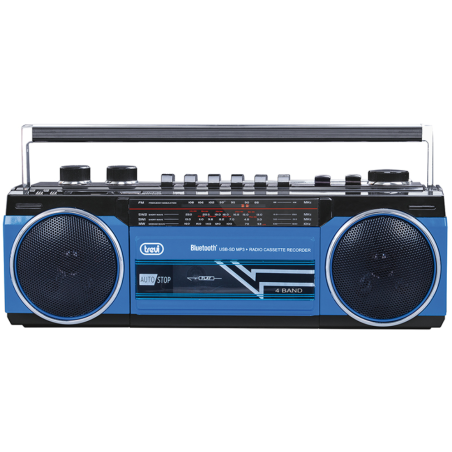 RADIO GRABADORA PORTÁTIL USB SD BLUETOOTH CASSETTE TREVI RR 501 BT AZUL