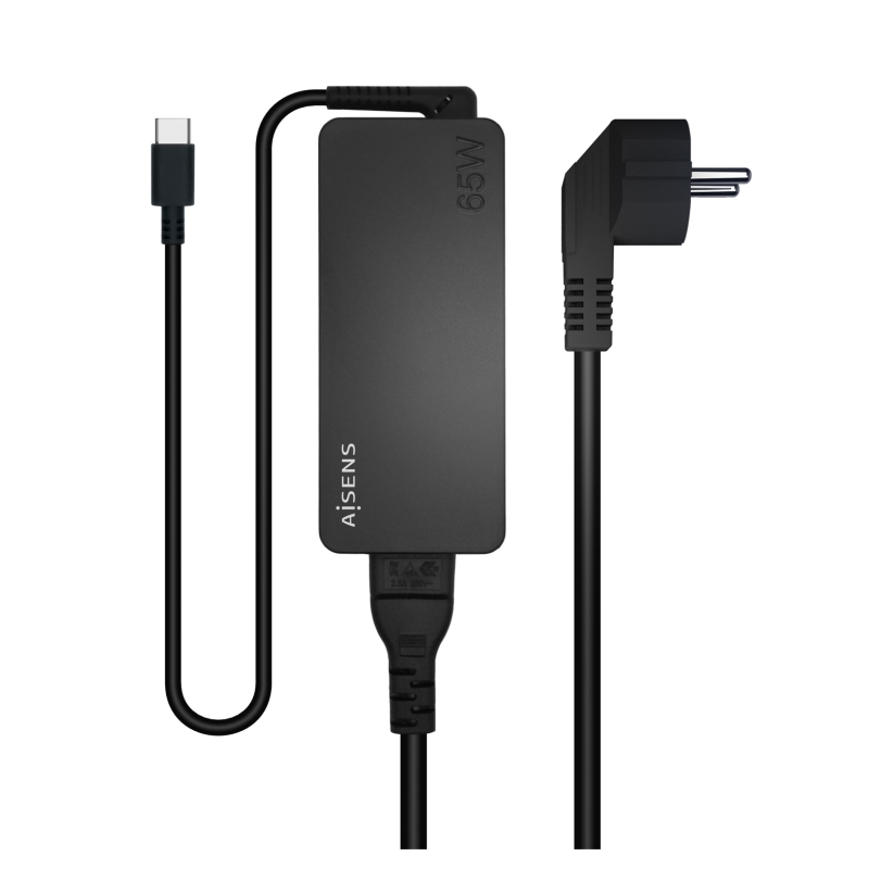 CARGADOR AISENS 65W PD3-0 1XUSB-C 1-8M NEGRO