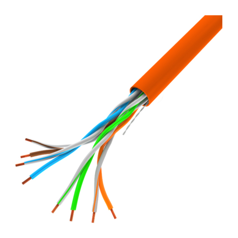 BOBINA CABLE RED LANBERG UTP RJ45 100 MB-S SOLIDO CCA AWG24 305M NARANJA