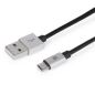 CABLE MAILLON PREMIUM MICRO USB 2-4 ALUMINIO PLATEADO 1M