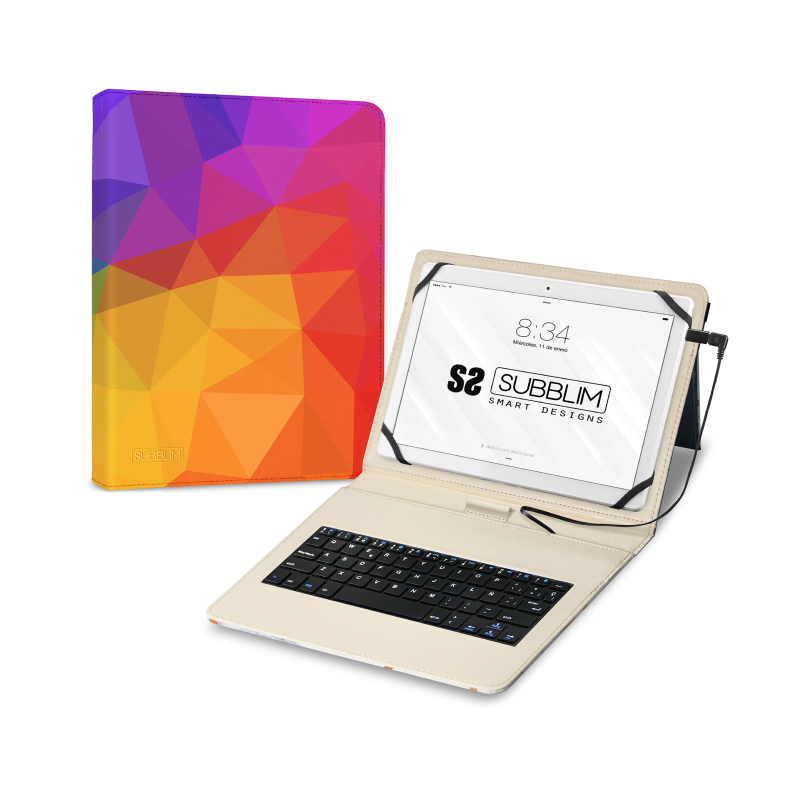 Funda con Teclado Subblim Keytab USB 11" Triángulos USB para Tablets de 11"