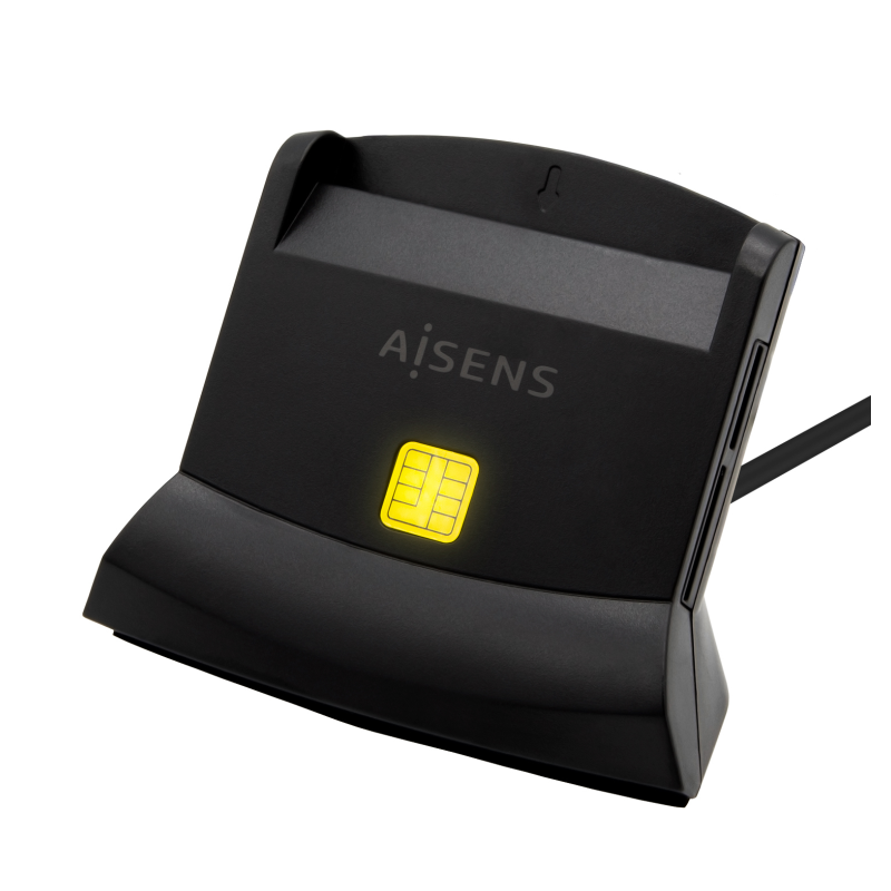 Lector de DNI y Tarjetas Aisens ASCR-SN04CSD-BK- USB Tipo-C- Negro