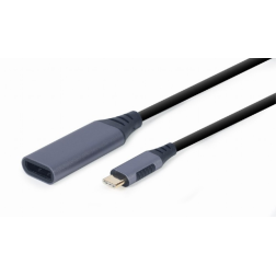 ADAPTADOR GEMBIRD USB TIPO C A DISPLAYPORT MACHO, GRIS ESPACIAL