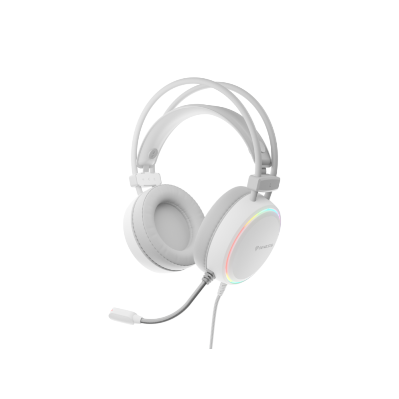 AURICULARES GAMING GENESIS NEON 613 2-0 RGB BLANCOS