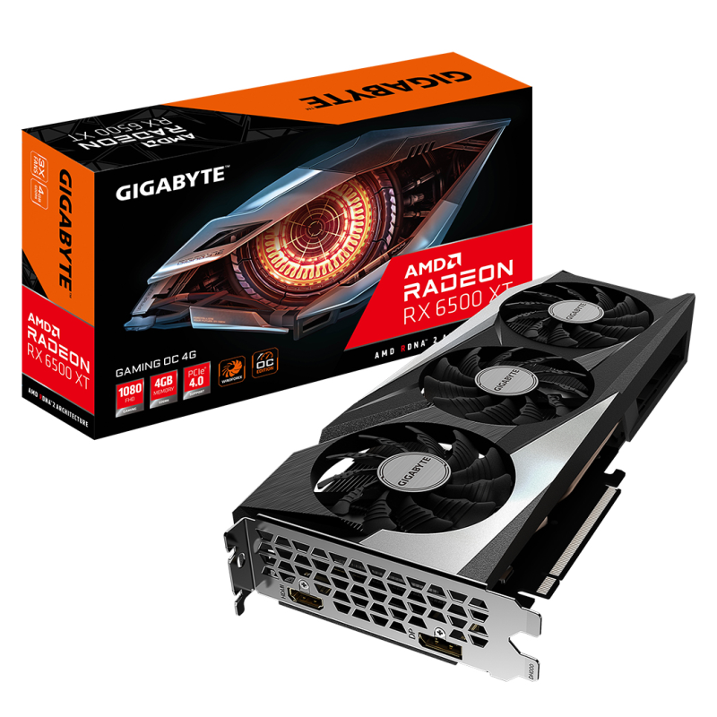 TARJETA GRAFICA GIGABYTE RADEON RX 6500 XT GAMING OC 4GB