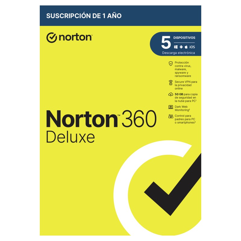 NORTON 360 DELUXE 50GB ES 1 USER 5 DEVICE 12MO