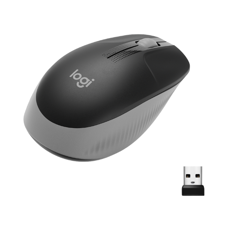 Ratón Inalámbrico Logitech M190- Hasta 1000 DPI- Gris Medio