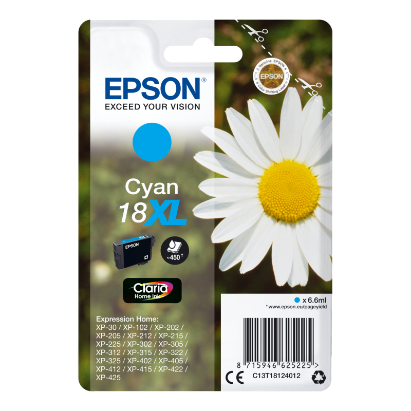 TINTA EPSON EXPRESION HOME 18XL CIAN XP102 205 215 305 405