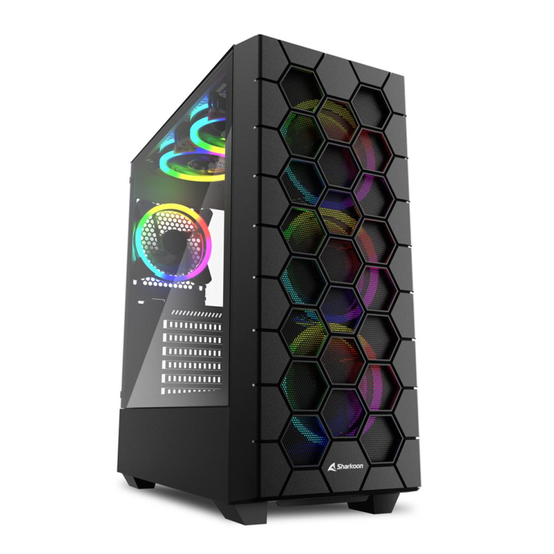 CAJA SHARKOON RGB HEX ATX 2XUSB3-0 SIN FUENTE NEGRO