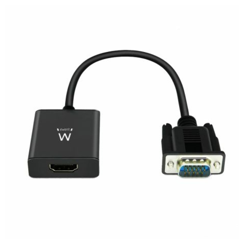 CABLE CONVERTIDOR EWENT VGA MACHO - HDMI HEMBRA CON AUDIO 0,20 METROS