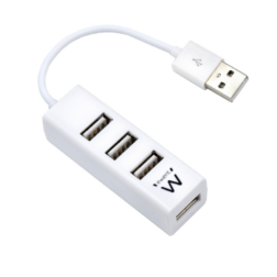 HUB EWENT USB 2-0 HIGH SPEED USB-A 4 PUERTOS BLANCO