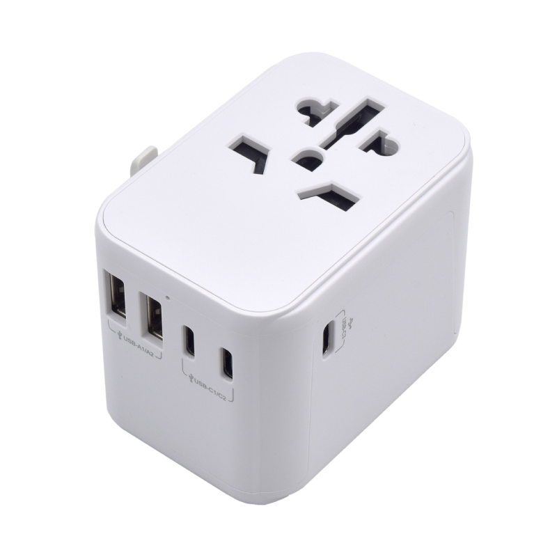 CARGADOR MOVIL EWENT ADAPTADOR DE VIAJE EU-USA-UK-AUS 2-P USB Y 3 TYPE-C