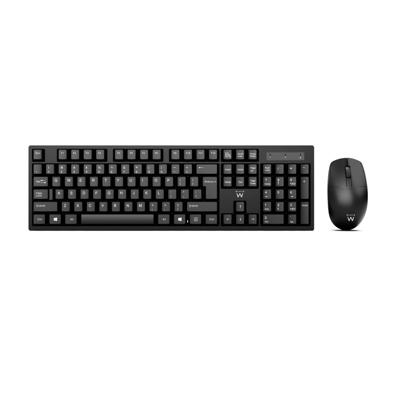 COMBO INALAMBRICO EWENT TECLADO Y RATON ESPAÑOL NEGRO TECLAS PROGRAMABLES