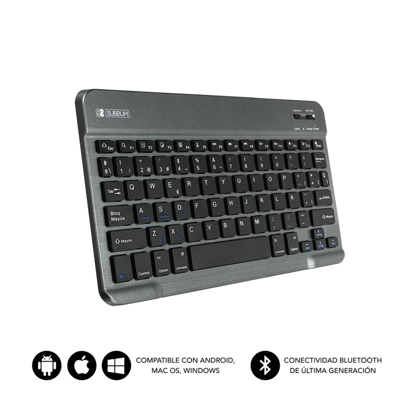 Teclado Compacto Inalámbrico por Bluetooth Subblim Smart- Gris