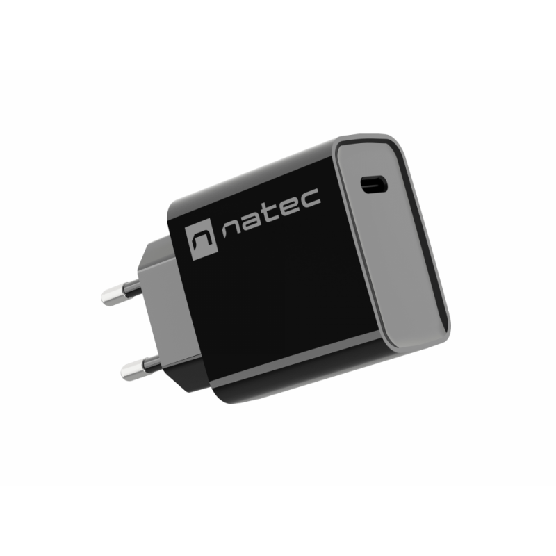 CARGADOR NATEC RIBERA 20W 1XUSB-C PD3-0 QC3-0 NEGRO