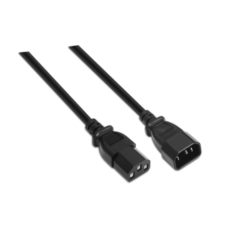 Cable Alargador de Alimentación CPU Aisens A132-0171- IEC C13 Hembra - IEC C14 Macho- 1-5m- Negro