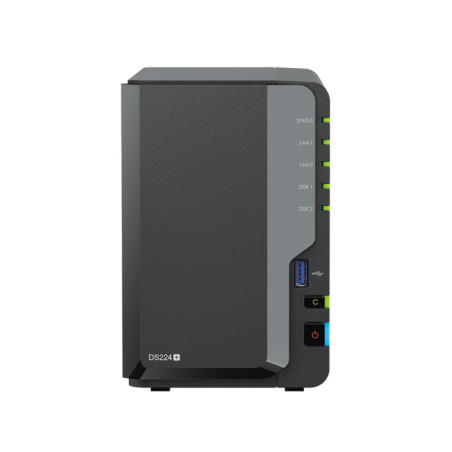 NAS SYNOLOGY DS224+ 2 BAHIAS ETHERNET J4125 NEGRO