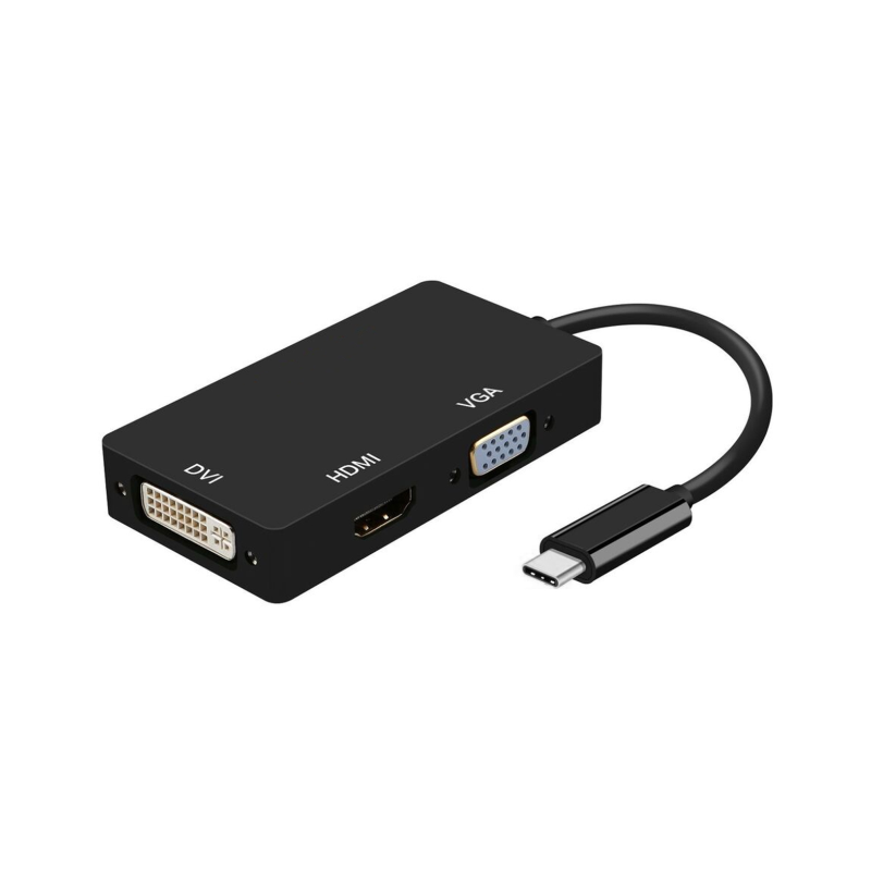 CABLE CONVERSOR AISENS USB-C-M A DVI-H-HDMI-H-VGA-H NEGRO 15CM