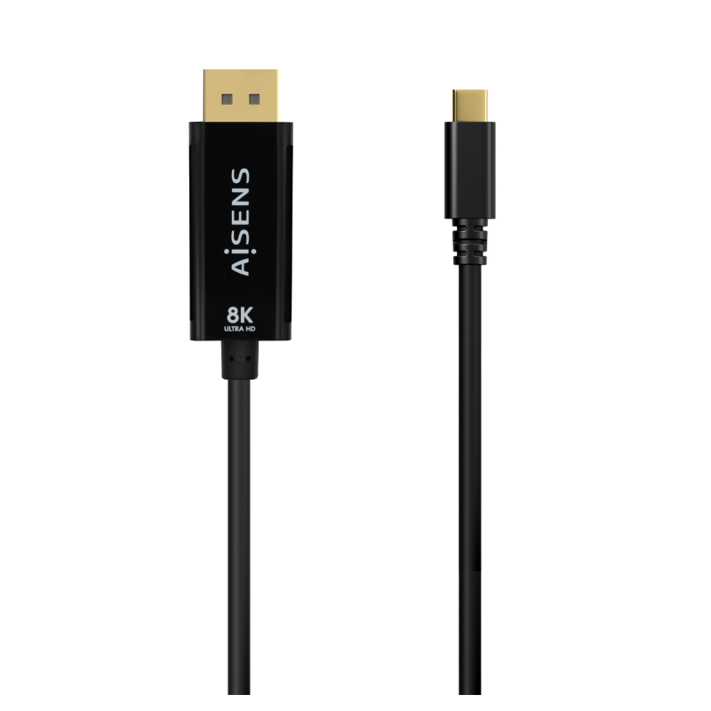 Cable Conversor Aisens A109-0688- USB Tipo-C Macho - DisplayPort Macho- 80cm- Negro