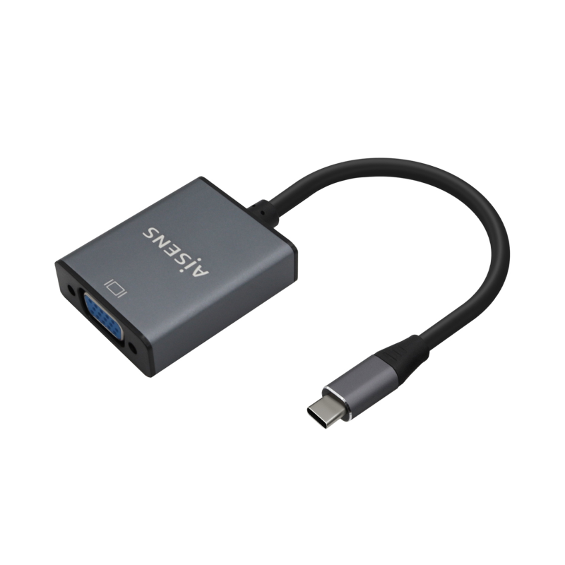 Conversor Aisens A109-0691- USB Tipo-C Macho - VGA Hembra- 15cm- Gris