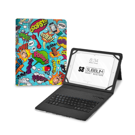 Funda con Teclado Subblim Keytab Pro Bluetooth para Tablets de 9"-11"- Comic