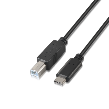 CABLE AISENS USB 2-0 IMPRESORA 3A TIPO USB-C M-B-M NEGRO 1-0M