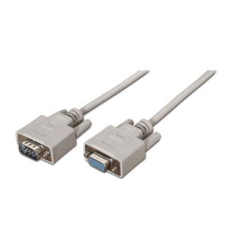 Cable Serie RS232 Aisens A112-0065- DB9 Macho - DB9 Hembra- 1-8m- Beige