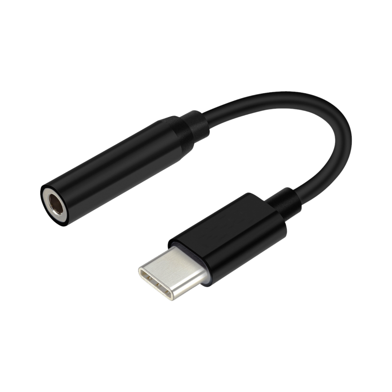 CONVERSOR AISENS USB-C A AUDIO USB-C-M-JACK 3-5-H NEGRO 15CM