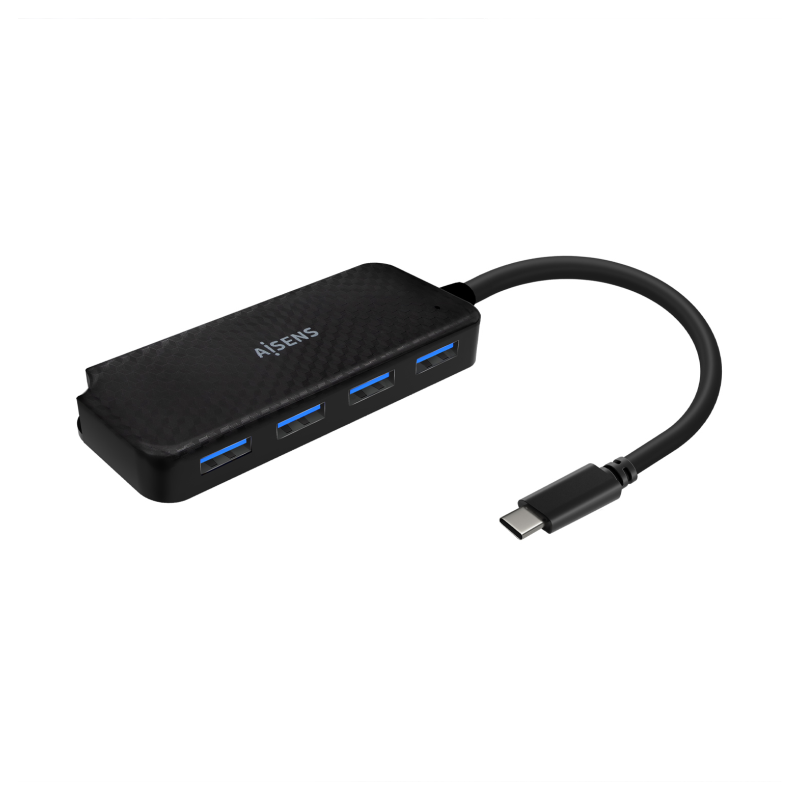 HUB AISENS USB 3-1 USB-C USB-C-M-4XTIPO A-H NEGRO 15CM