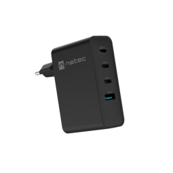 CARGADOR NATEC RIBERA GAN 100W 3XUSB-C + 1XUSB-A PD3-0 QC3-0 NEGRO