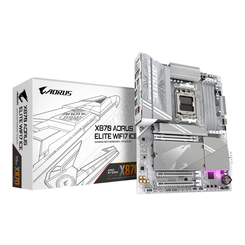 PLACA BASE GIGABYTE X870 A ELITE WF7 ICE G10 AM5 ATX 4XDDR5