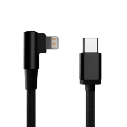 CABLE GEMBIRD USB CM-8PIN DE 8 PINES TRENZADO DE ALGODON EN ANGULO, 0,2 M,NEGRO