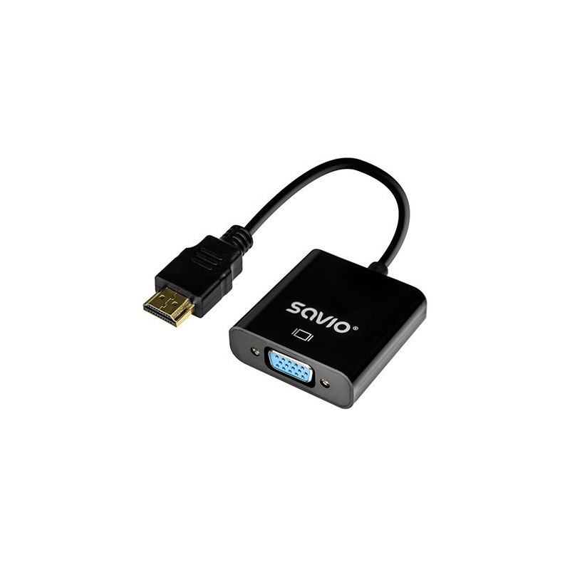 ADAPTADOR HDMI (M) - VGA (H) NEGRO SAVIO AK-75