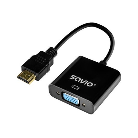 ADAPTADOR HDMI (M) - VGA (H) NEGRO SAVIO AK-75