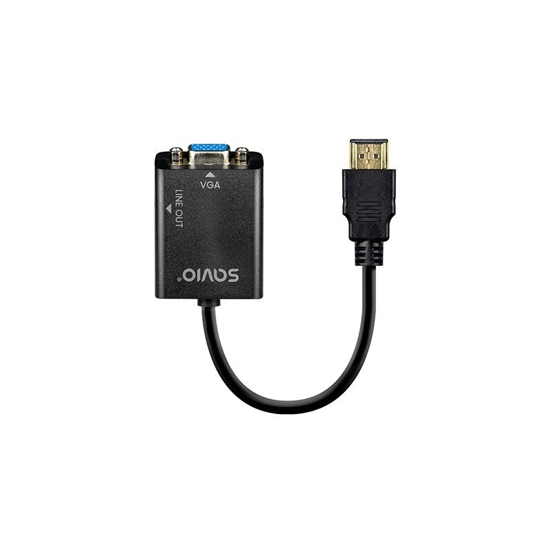 ADAPTADOR HDMI (M) - VGA (H) + MINI JACK 3-5 MM