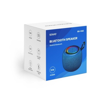 ALTAVOZ BLUETOOTH 5-0 5W NEGRO SAVIO BS-042