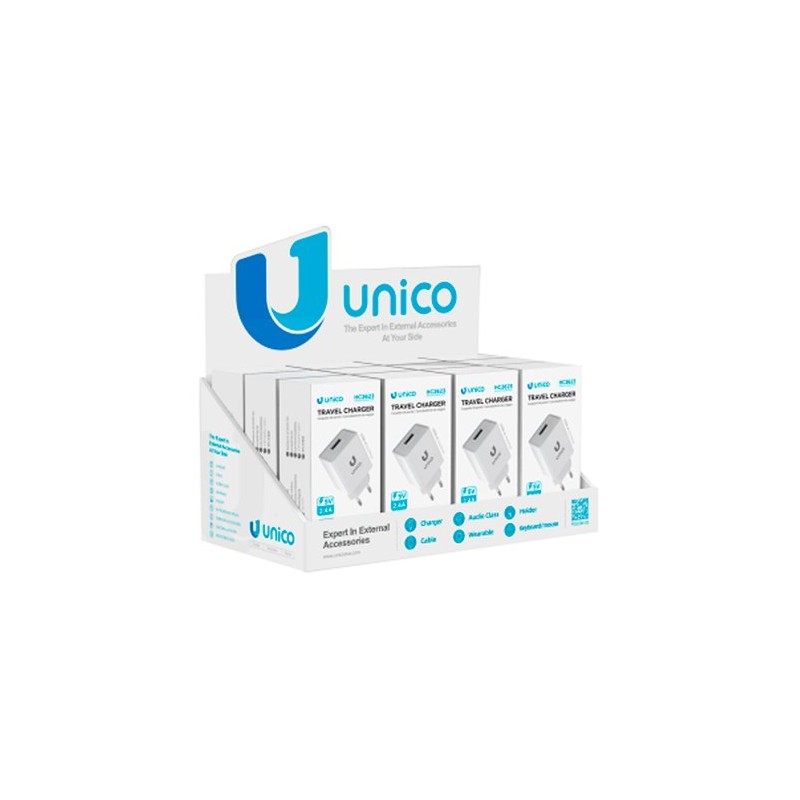 EXPOSITOR UNICO DE 12 CARGADORES SIMPLES USB 2-4A