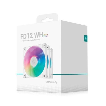 VENTILADOR 120X120 DEEPCOOL FD12 ARGB PACK 3 WHITE