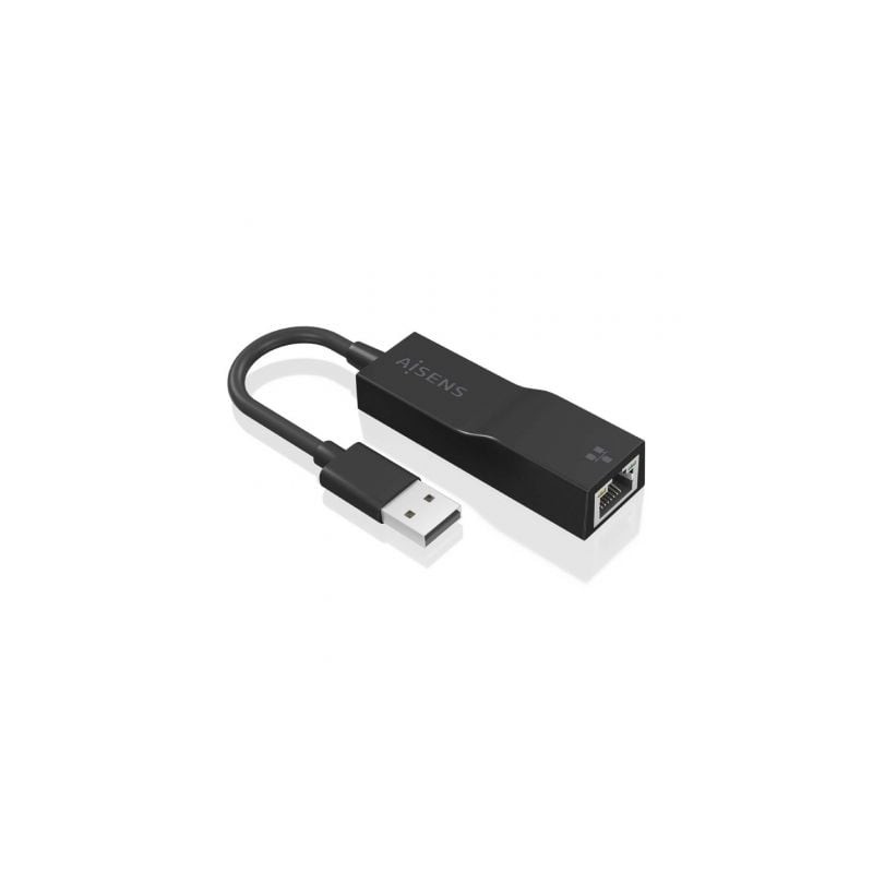 Adaptador USB 3-0 Aisens A106-0766- USB Macho - RJ45 Hembra- 15cm- Negro