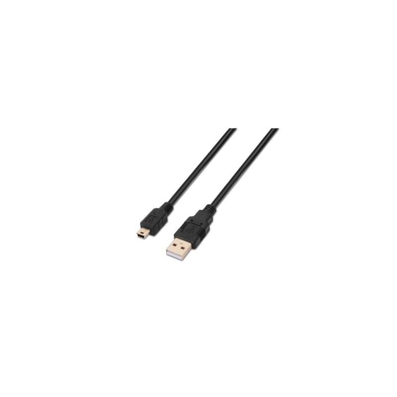 Cable USB 2-0 Aisens A101-0026- USB Macho - MiniUSB Macho- Hasta 2-5W- 60Mbps- 3m- Negro