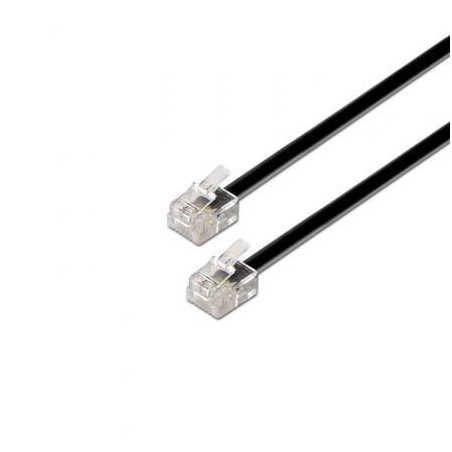 Cable de Teléfono RJ11 6P4C Aisens A143-0319- 2m- Negro