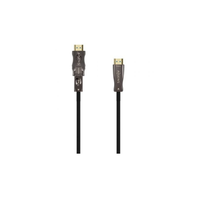 Cable HDMI 2-1 AOC 8K Desmontable Aisens A153-0648- HDMI Macho - D Macho - HDMI Macho- 50m- Negro