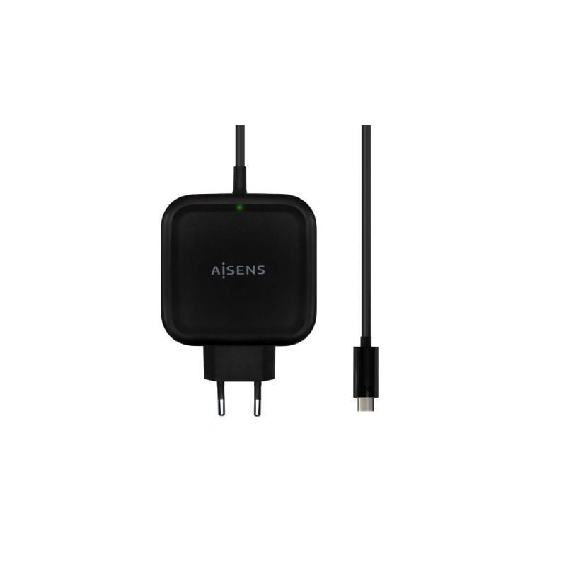 Cargador de Pared Aisens ASCH-1PD65WL-BK- 1xUSB Tipo-C- 65W