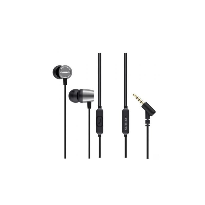 Auriculares Intrauditivos Aiwa ESTM-30SL- con Micrófono- Jack 3-5- Plateados