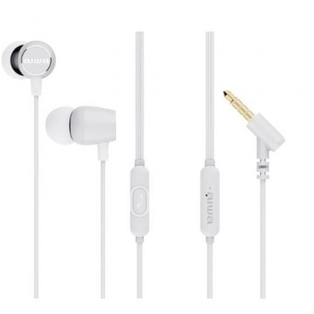 Auriculares Intrauditivos Aiwa ESTM-30WT- con Micrófono- Jack 3-5- Blanco