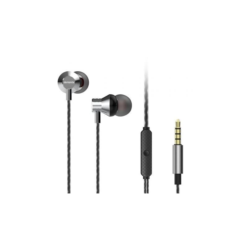 Auriculares Intrauditivos Aiwa ESTM-50SL- con Micrófono- Jack 3-5- Plata