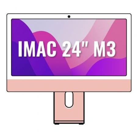 Apple iMac 24" Retina 4,5K - M3 8-Core CPU- 8Gb- 256Gb SSD- 8-Core GPU- Rosa